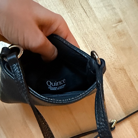 Quince Black Italian Leather Crossbody Bag - Picture 3 of 4